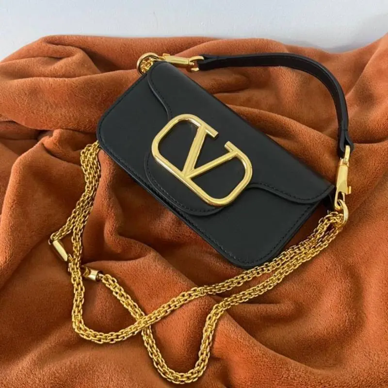 Valentino V Lock Black Small Shoulder Bag With Original Box - Image 11