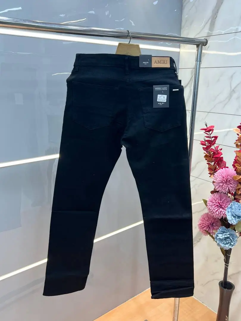 Amir Jetblack Straight Fit Premium Imported Stretchable Lycra Fabric Denim with Metal Logo 3772 - Image 3