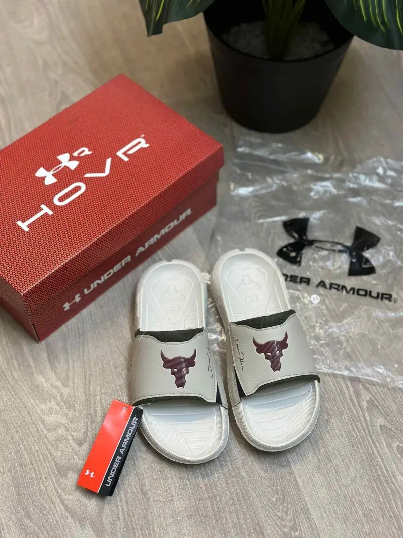 Under Armor Project Rock 3 Beige Brown Flip-Flop - Image 2