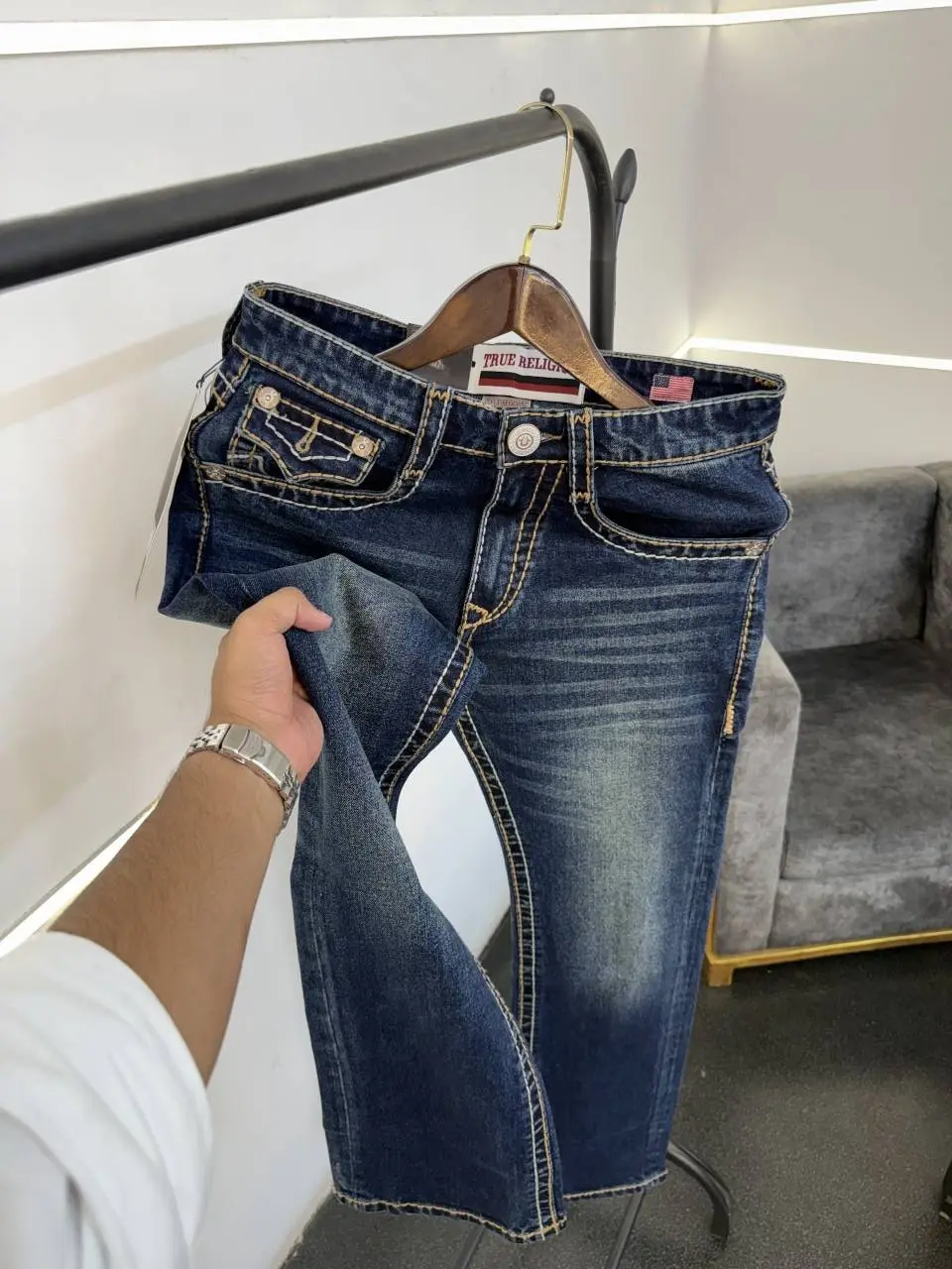 True religion boot cut heavy quality imported denim dark blue - Image 2