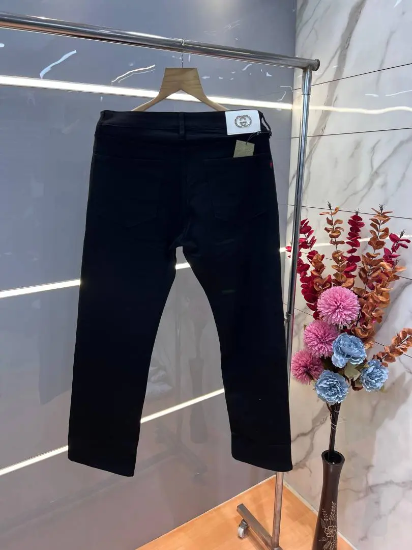 Gucci Jet Black Premium Imported Stretchable Lycra Fabric Straight Fit Denim 3210 - Image 2