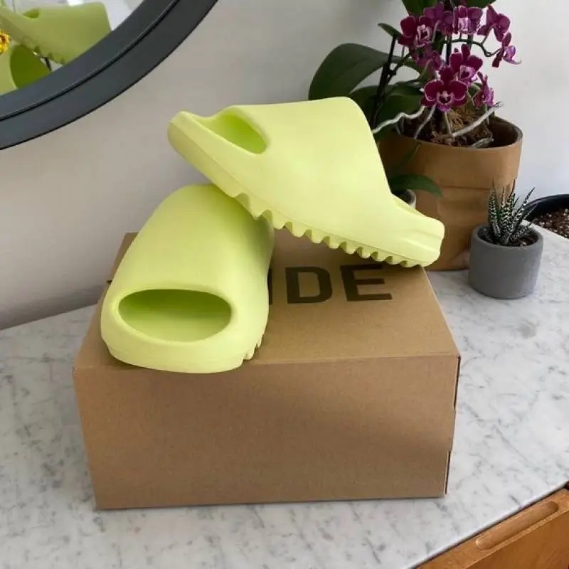 Adidas Yeezy Slide Glow Green UA Quality With Tag Butter Papar Og Box. - Image 3