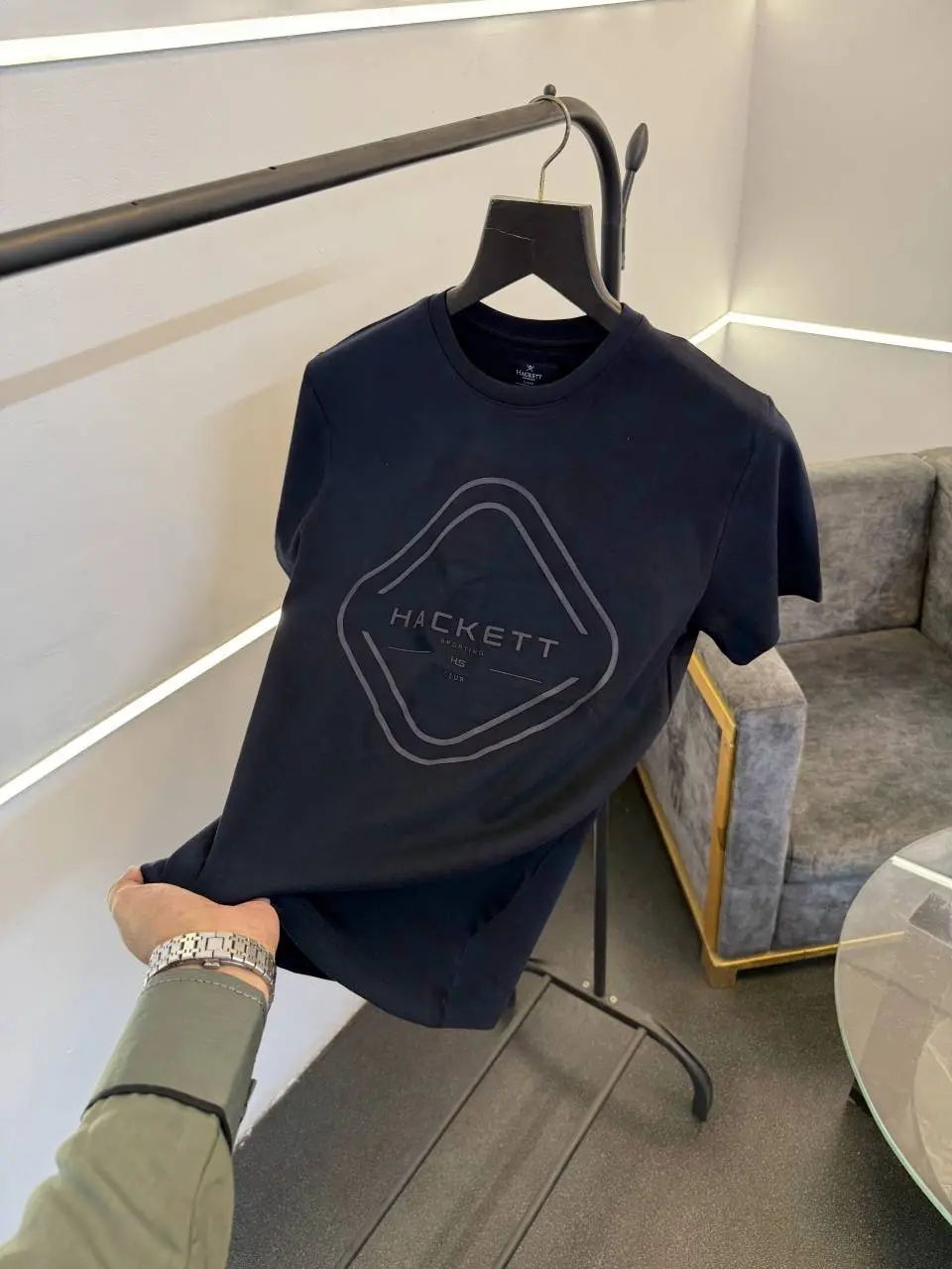 Hackett navy imported round neck tshirt - Image 2