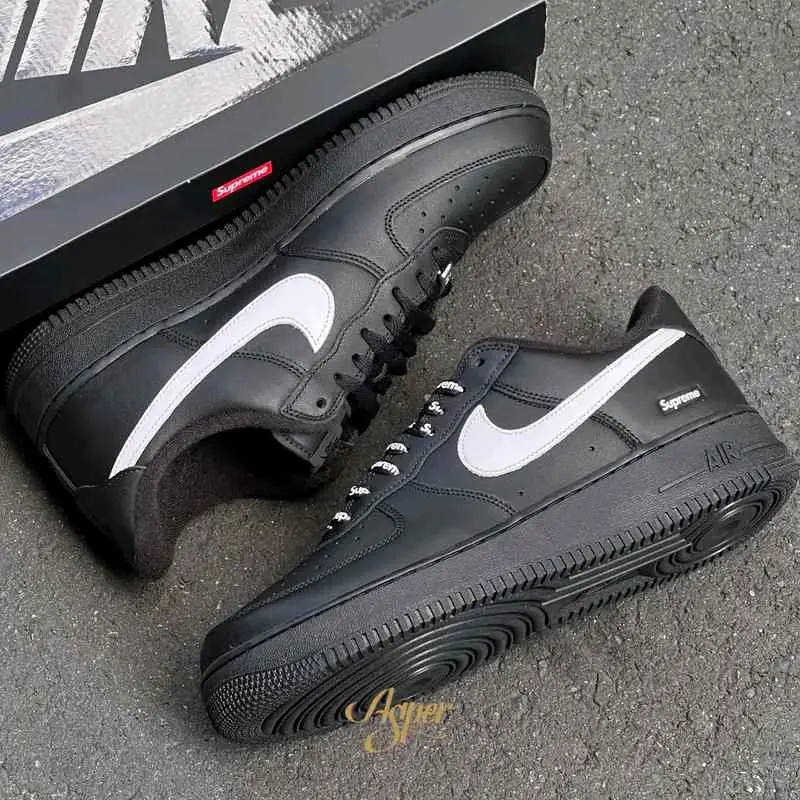 Supreme x Nikkee air force 1 low black white - Image 3