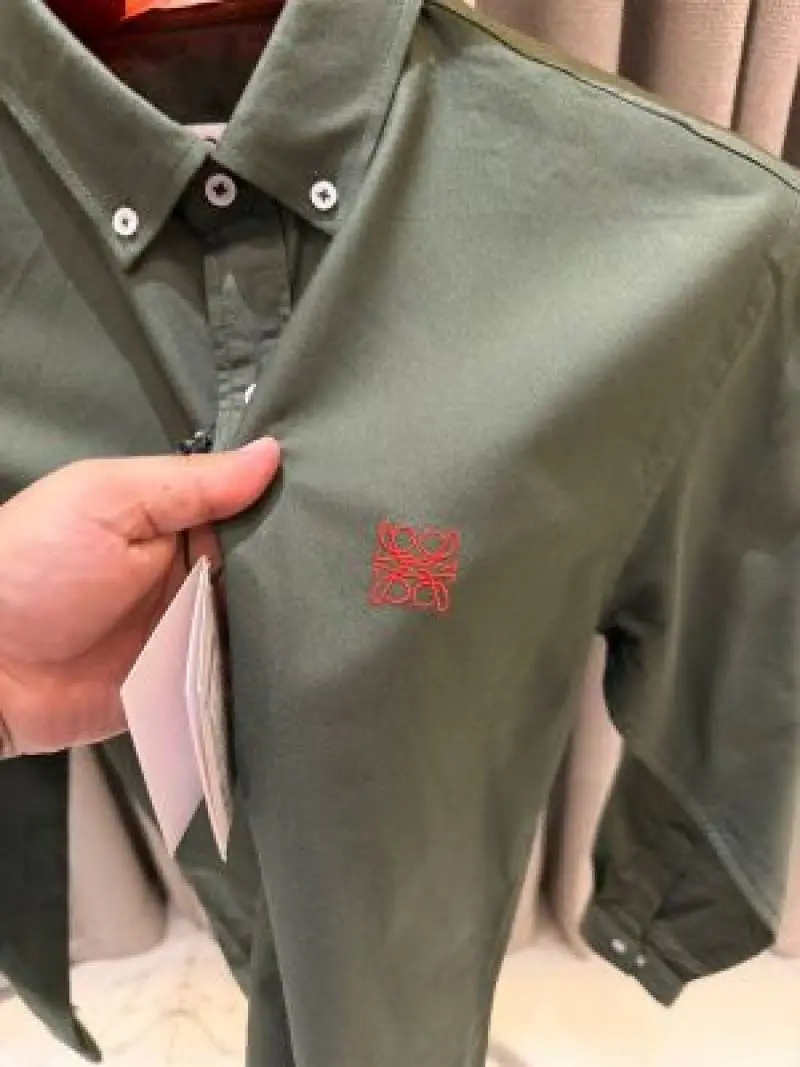 Loewe Chest Logo Full Sleeves Shirt Green - Image 2