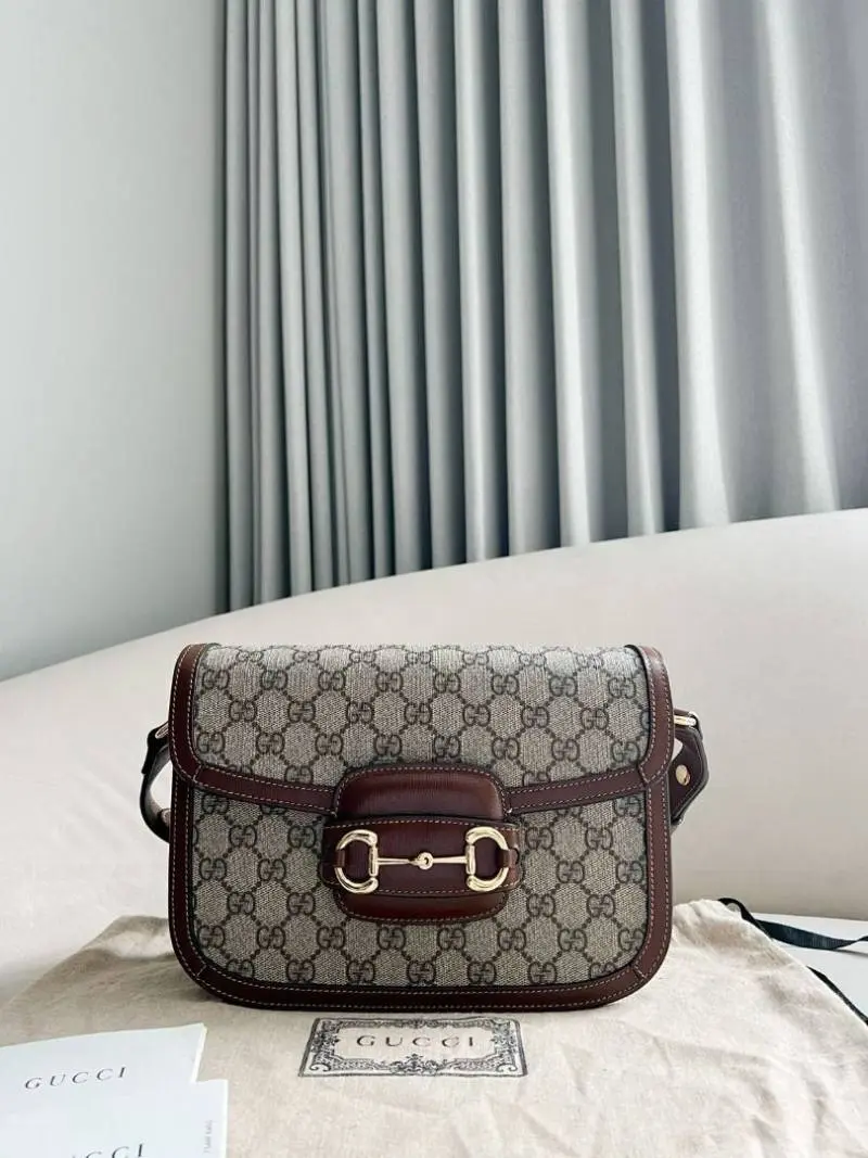 Gucci GG Horsebit 1955 Brown Shoulder Bag With Original Box And Dustcover - Image 10