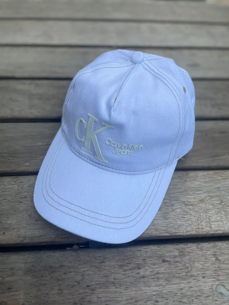 Calvin Klien Jeans White Embossed Big Front Logo Premium Unisex Cap (With Box) 811