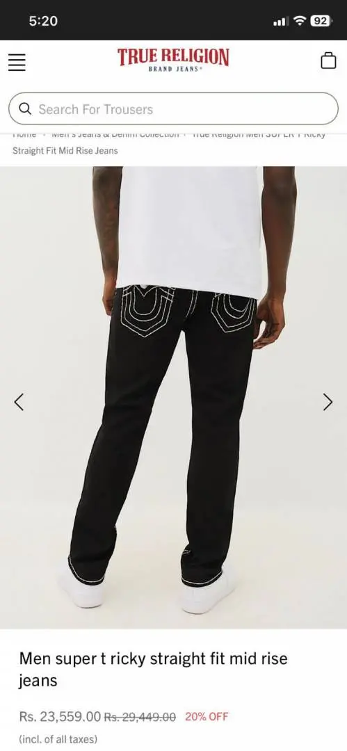 True Religio n Premium Imported Stretchable Lycra Fabric Boot Cut Denim with Back Flap pocket Design 3436 - Image 5