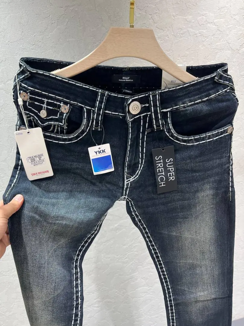 True Religion Green Shade Bootcut Fit Premium Imported Fabric Denim with Back Flap pockets and Embroidered work 4540-4599 - Image 4