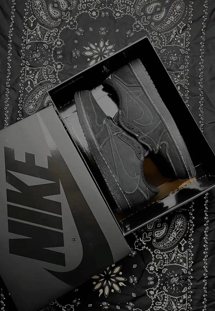 Nike Air Jordan 1 Low OG x Travis Scott Black Phantom Semi UA With Kit - Image 5