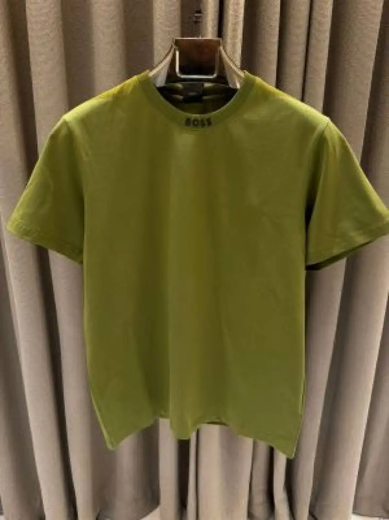 Boss Chinese Collar Round Neck T-shirt Green