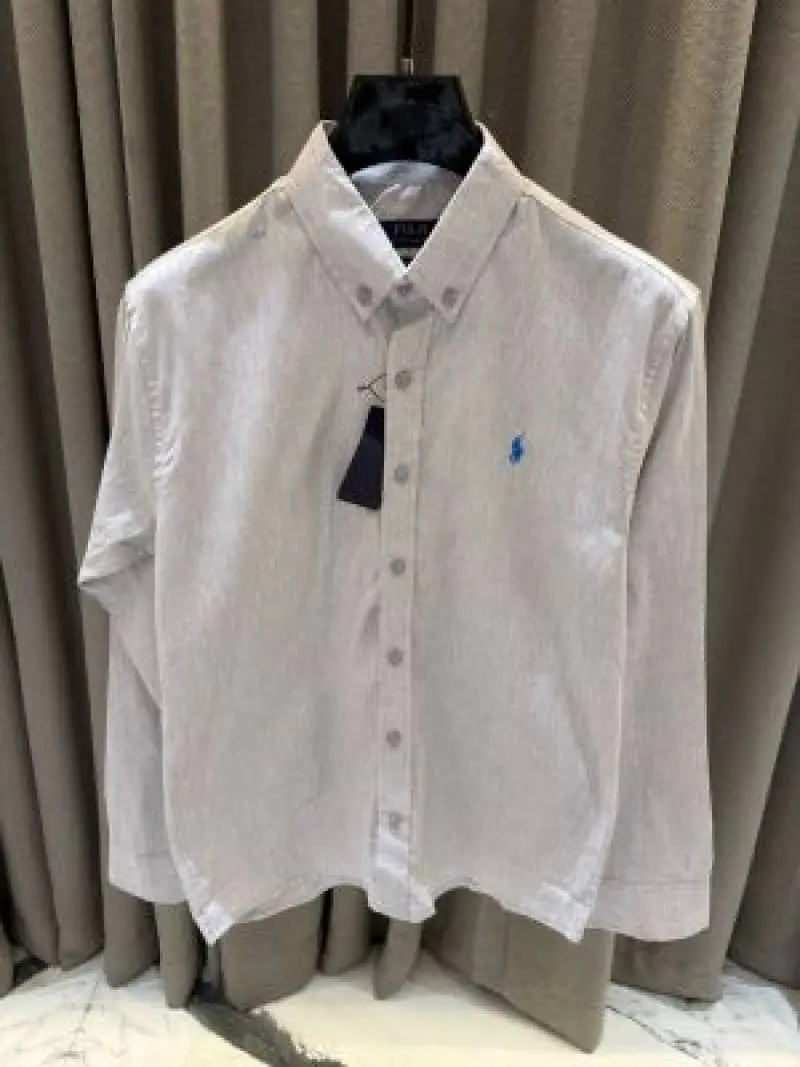 Ralph Lauren Chest Logo Full Sleeves Shirt Grey