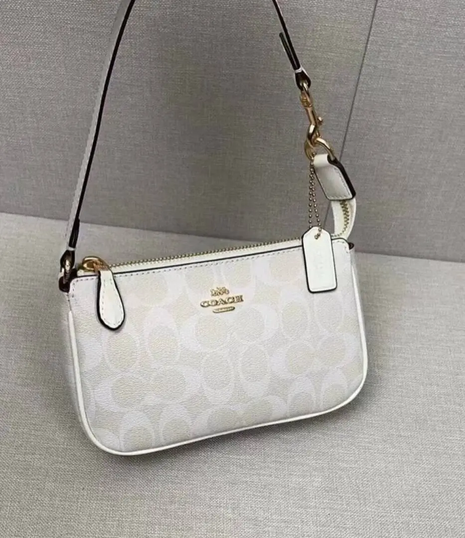 Coach Nolita 19 White Mono With OriginalBox DustCover ChainBelt PearlCharm - Image 4