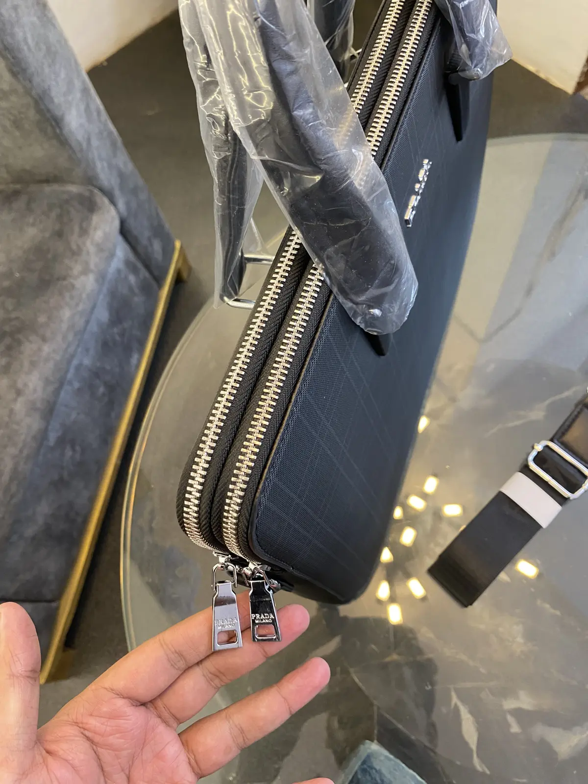 Prada black Professionauldouble zip and back zip laptop bag - Image 3