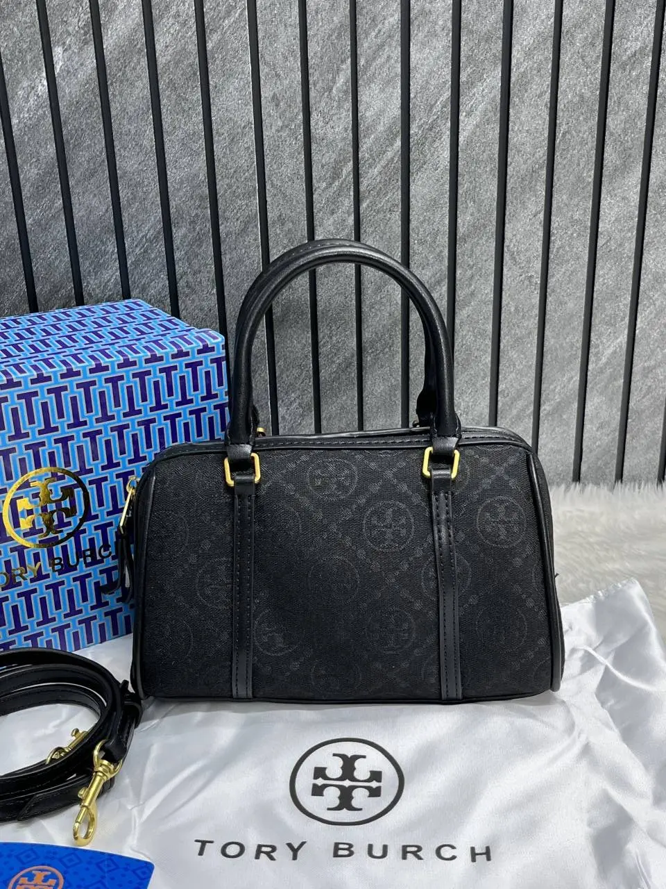 Tori Burch Mini Boston Black With OriginalBox DustCover - Image 2