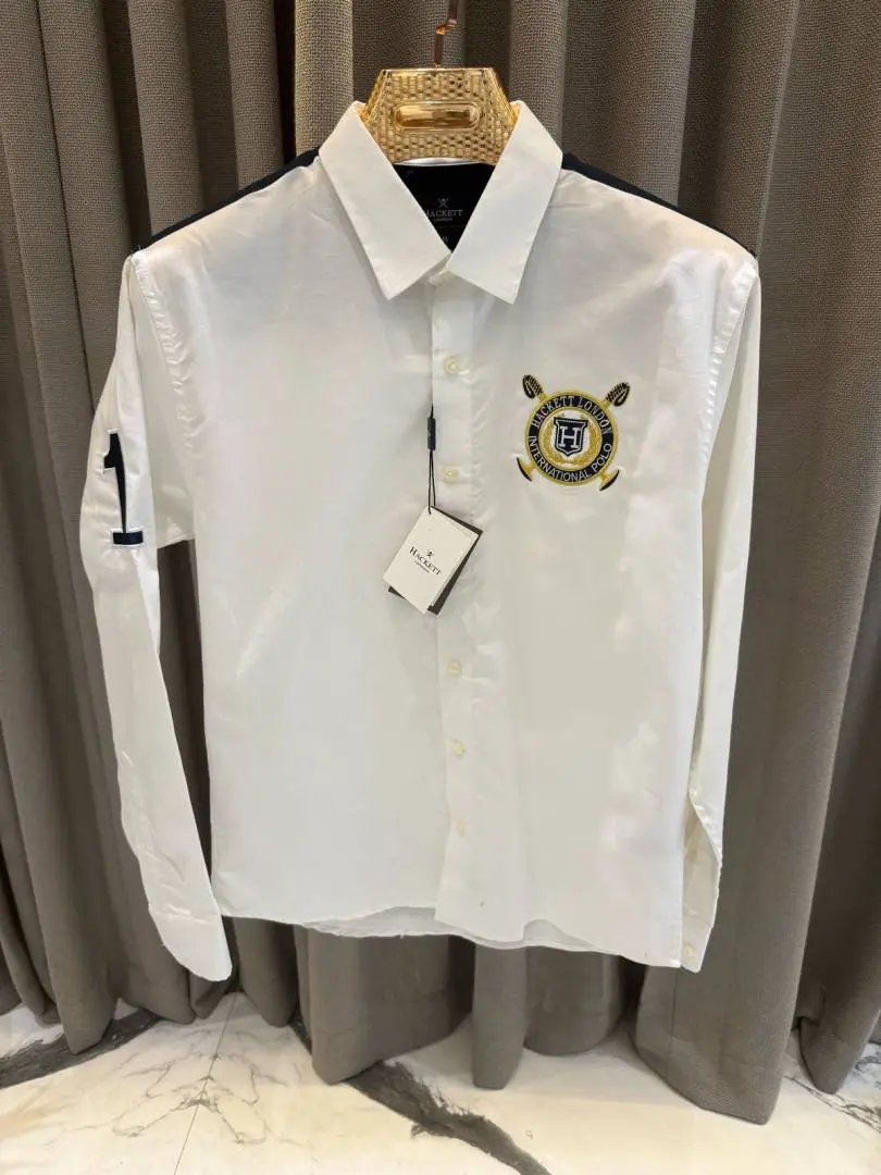 Hackett Chest Logo Full Sleeves Shirt White