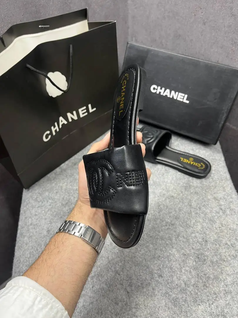 Chanel Lambskin Quilted CC Platform Mules Black With OG Box Carry Bag 21P - Image 4