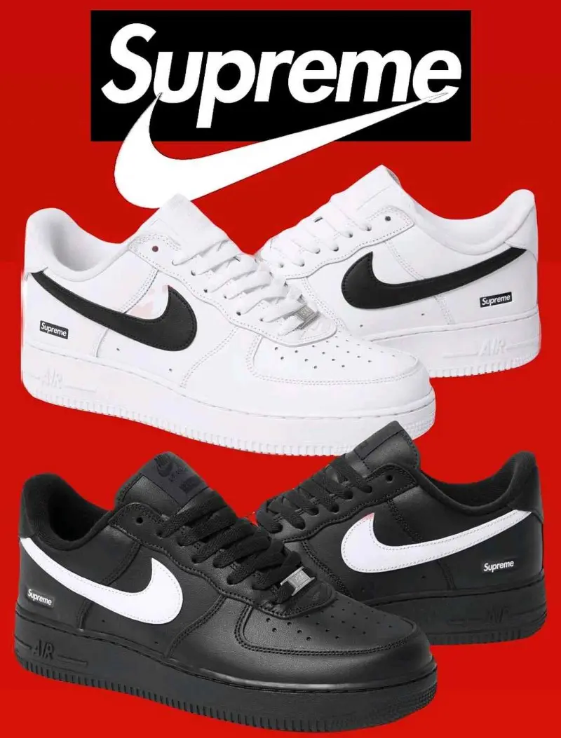 Supreme x Nikkee AirForce 1 Low Black White - Image 9