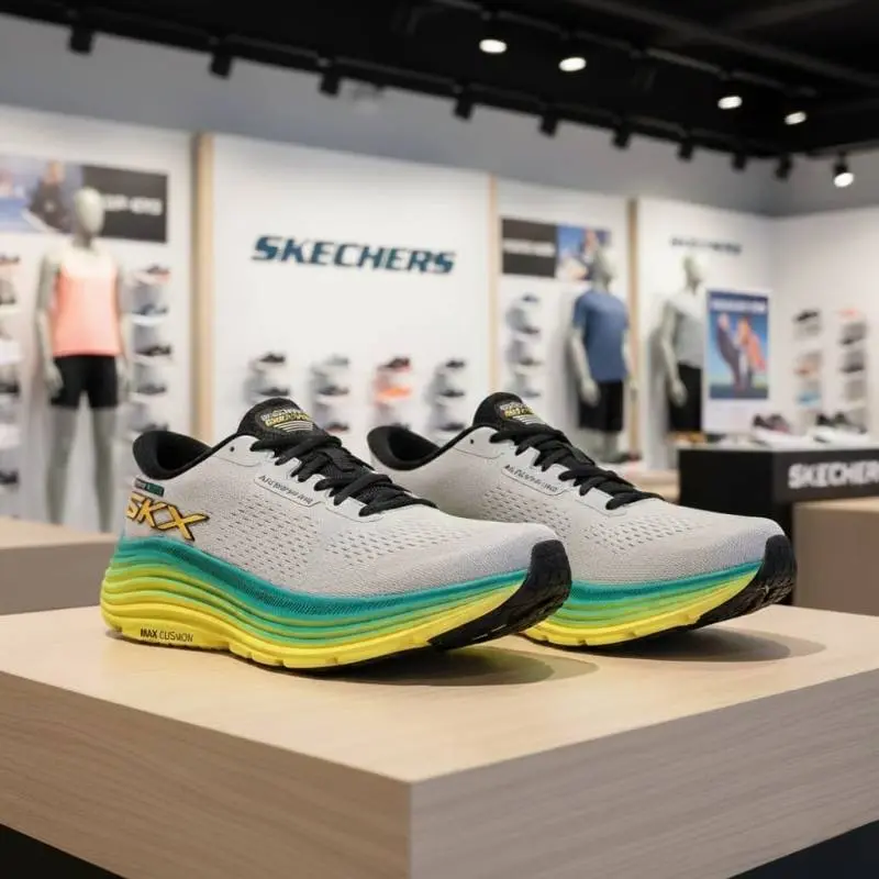 Sketcher.s Slip in Max Cushioning Endeavor Grey Multi - Image 5