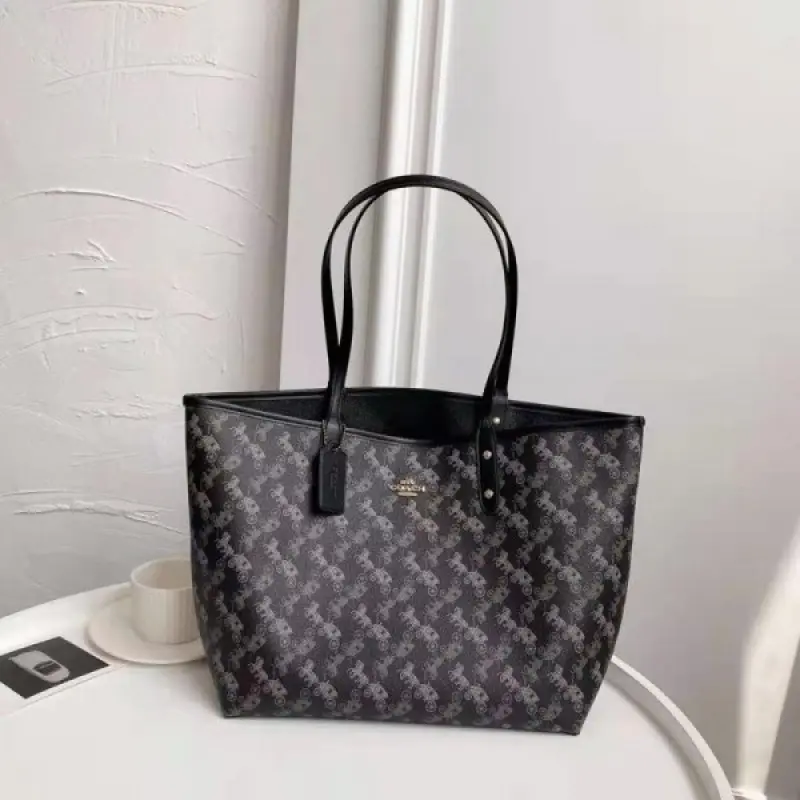 Coach Signature City Tote Bag With OG Box & Dust Bag (Printed Black-844) - Image 4