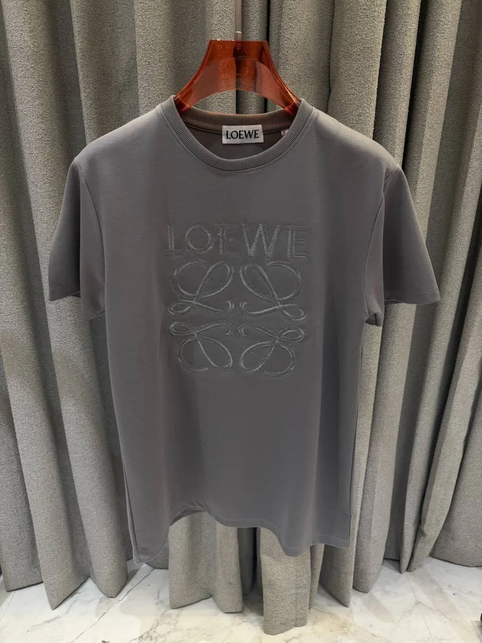 Loewe Round Neck Grey Premium Tshirt - Image 2