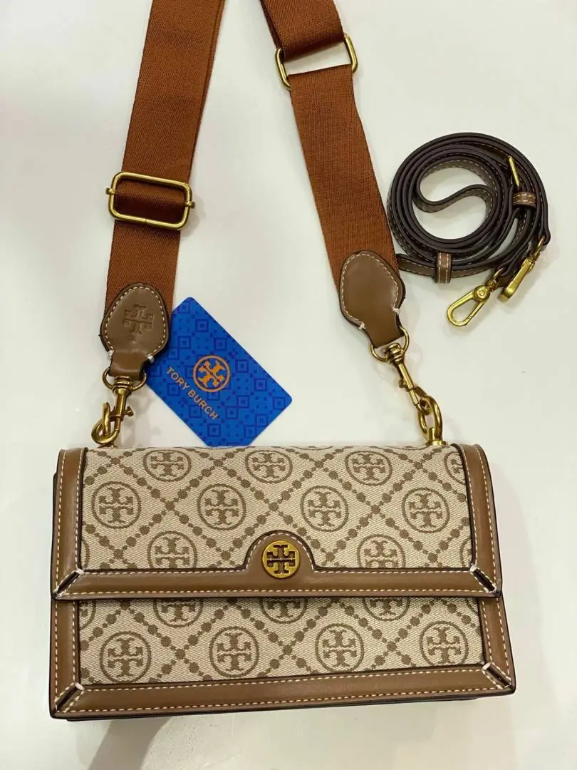 Tori Burch T Monogram Jacquard Crossbody Bag With OriginalBox 2 SlingBelt - Image 4