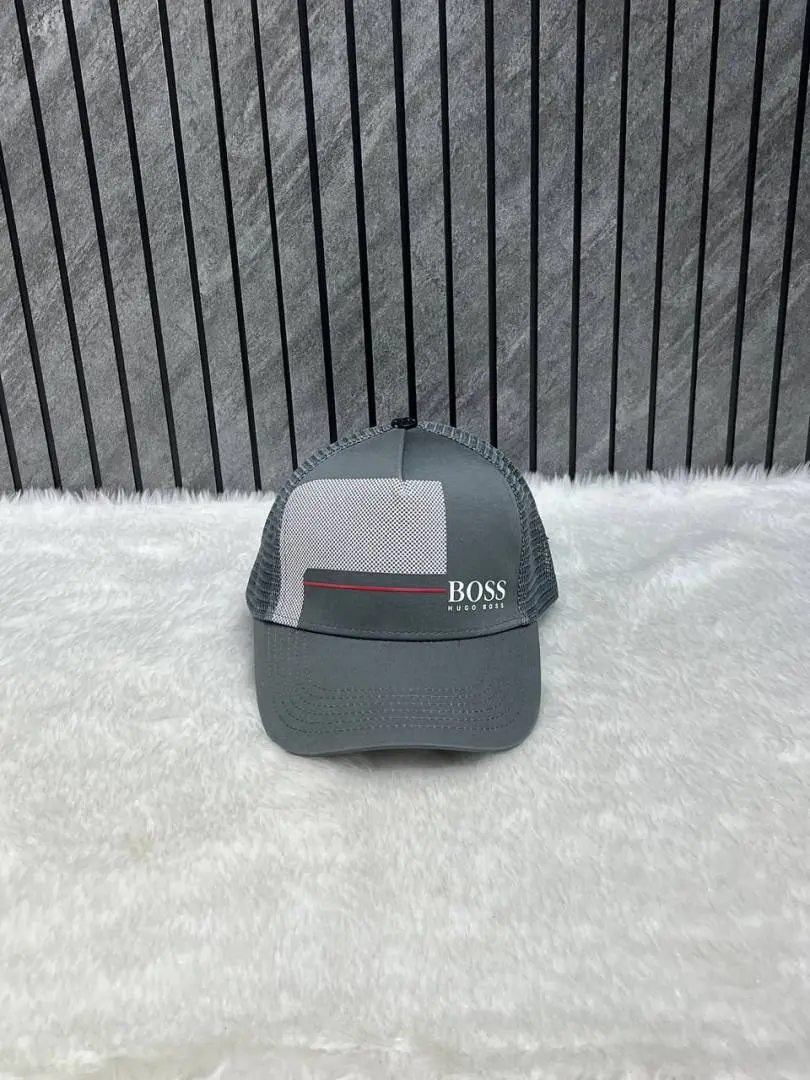 Hugo Bos Front Logo Premium Trucker Unisex Hat With Safety Box - Image 4