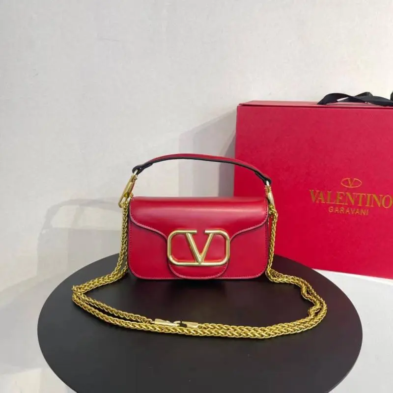 Valentino V Lock Red Small Shoulder Bag With Original Box - Image 8