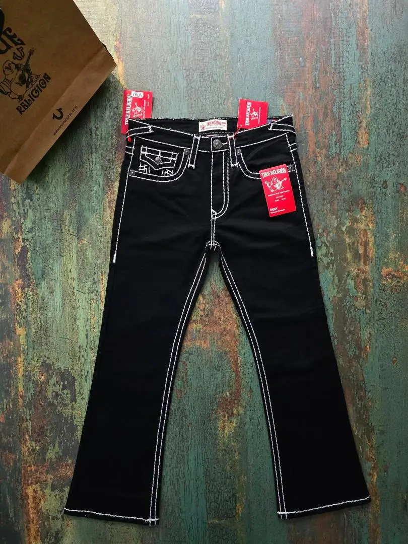 True Religio n Premium Imported Stretchable Lycra Fabric Boot Cut Denim with Back Flap pocket Design 3436 - Image 7