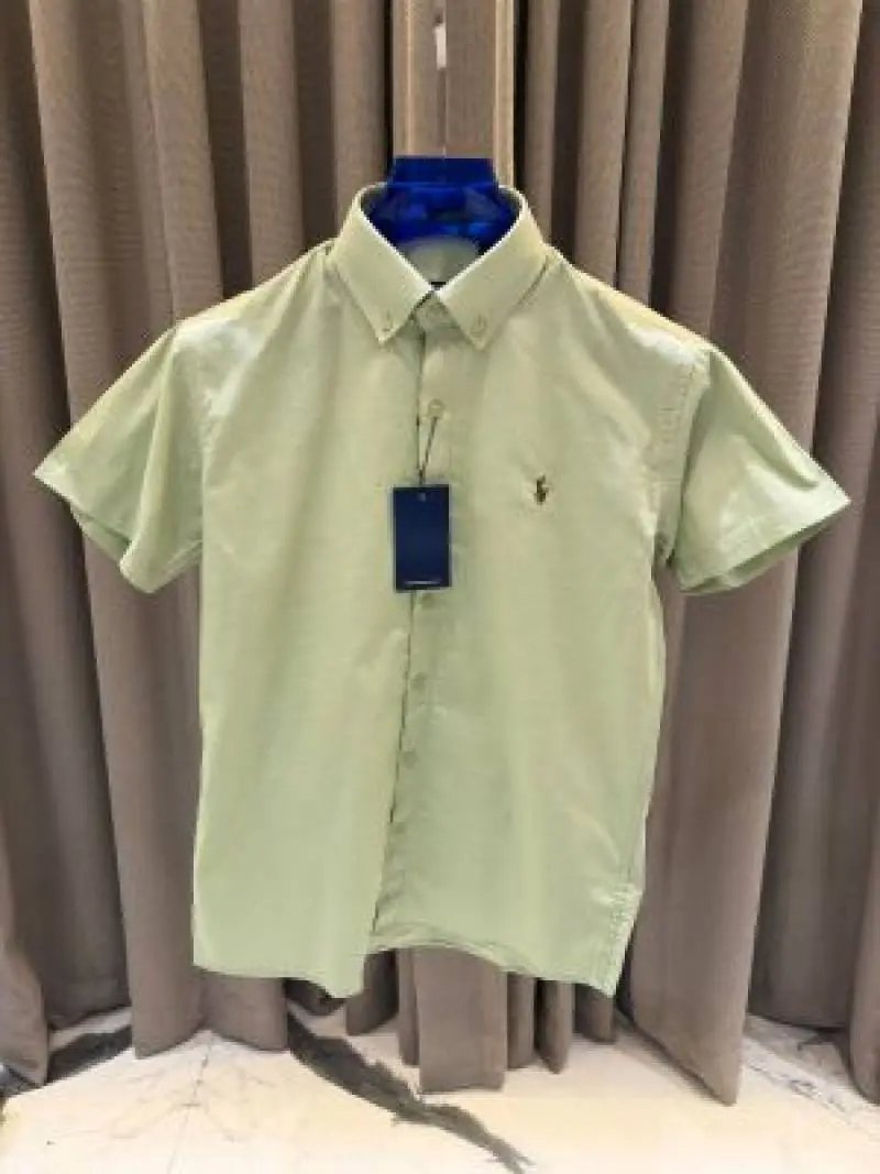 Ralph Lauren Chest Logo Half Sleeves Shirt Pista Green - Image 3