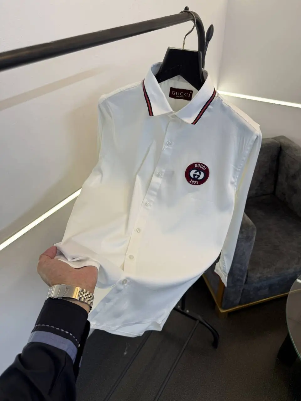 Gucci Imported box pack shirt with embroidery logo on chest White - Image 2