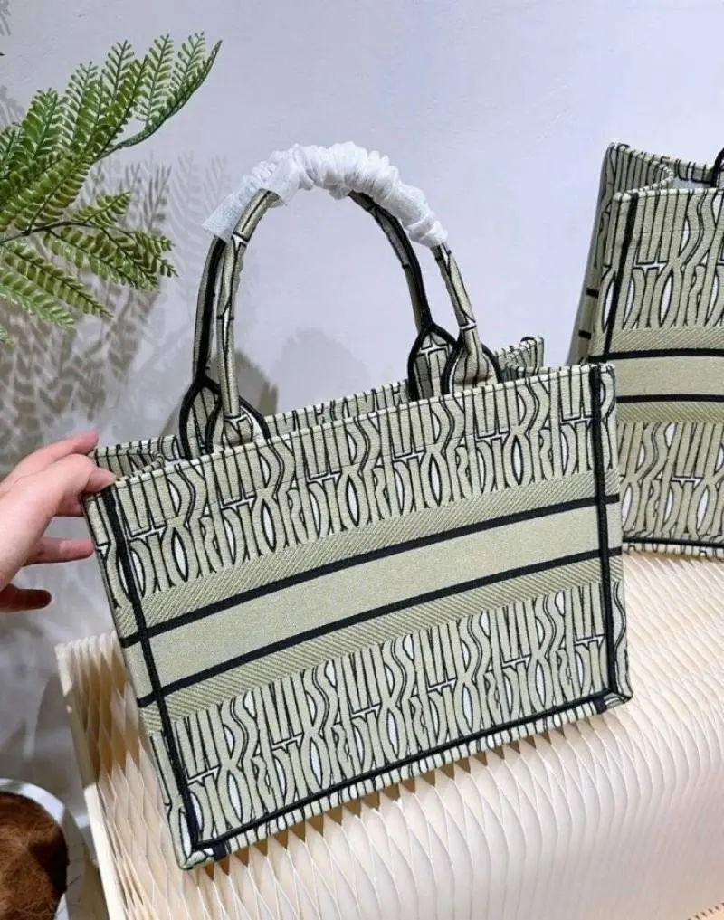 Miss Dioor Book Large Tote With OG Box & Dust Bag & Scarf (L Green - 1034) - Image 5