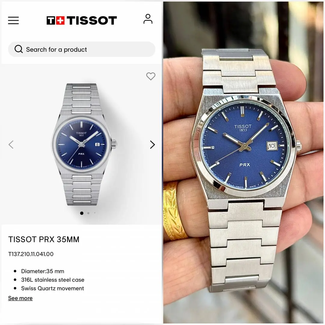 Tissot PRX Ladies Silver Blue - Image 2