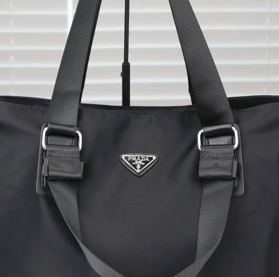 Prada Tessuto Saffiano Top Zip Premium Tote Bag With Dust Bag (Black - 266) - Image 5