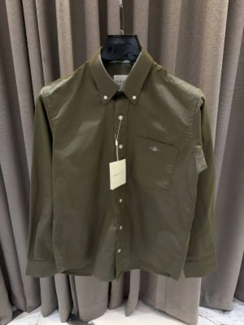 Gant Pocket Logo Full Sleeves Shirt Olive