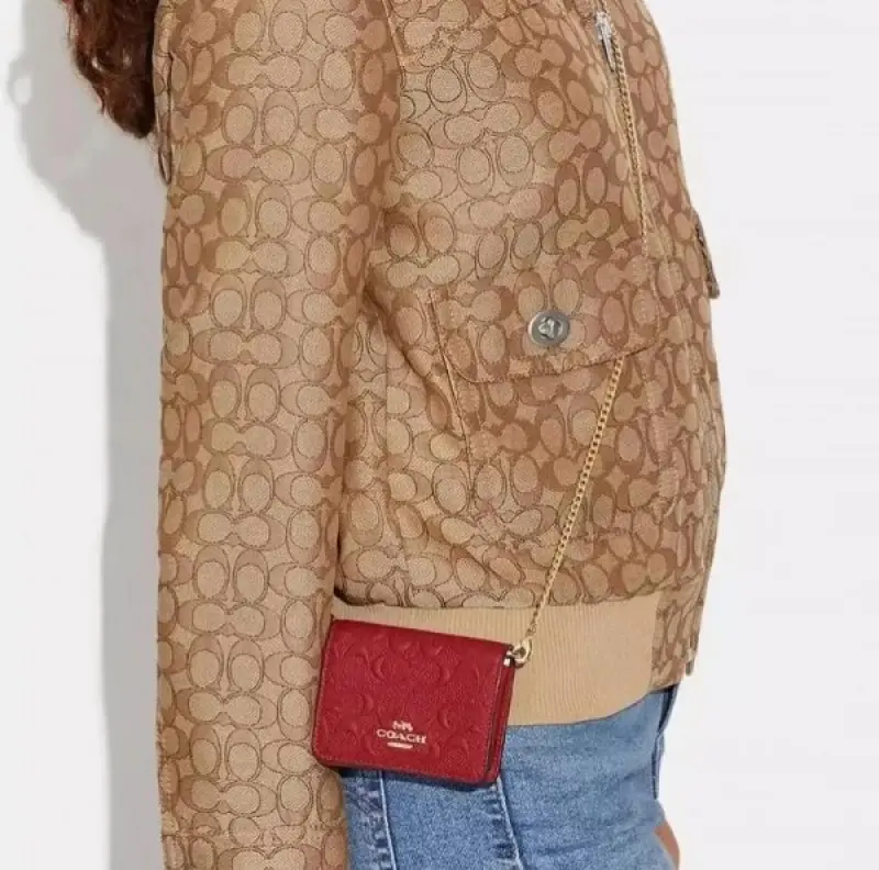 Coach Mini Sling Bag With OG Box & Dust Bag (Red-831) - Image 7
