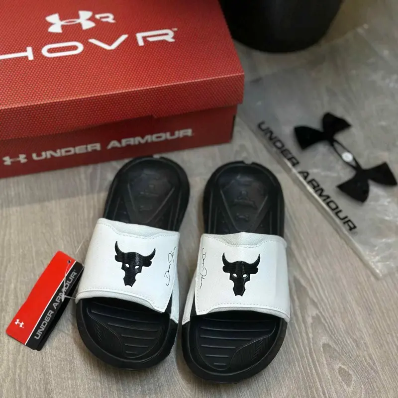 Under Armor Project Rock 3 White Black Flip-Flop - Image 2