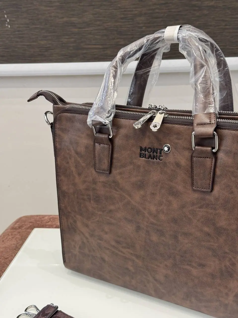 Mont Blanc Premium Laptop Bag X Office Bag M93009-5 Brown - Image 2