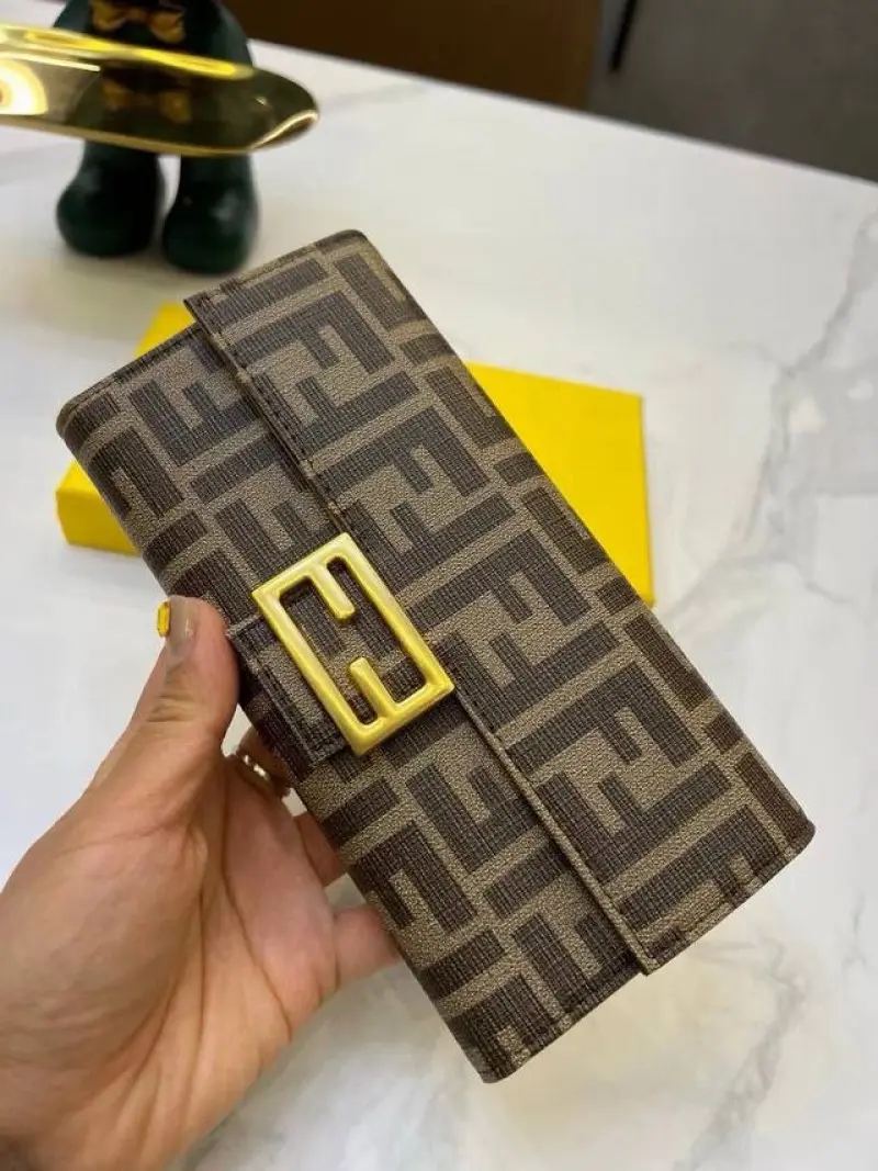 Fendi Baguette Long Wallet With OG Box (Brown-833) - Image 3