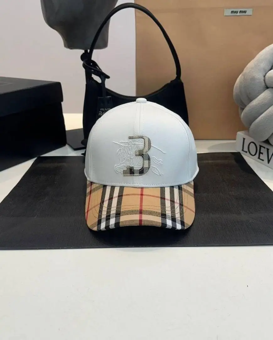 Burberry Equestrian Knight Half B White Premium Unisex Cap With Safety Box - Image 2