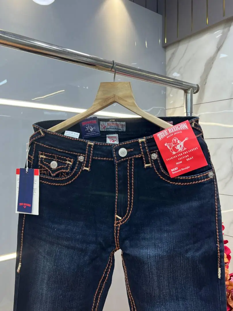 True Religio n Straight Fit Premium Imported Stretchable lycra fabric Denim with back flap pocket Design 1040 - Image 4