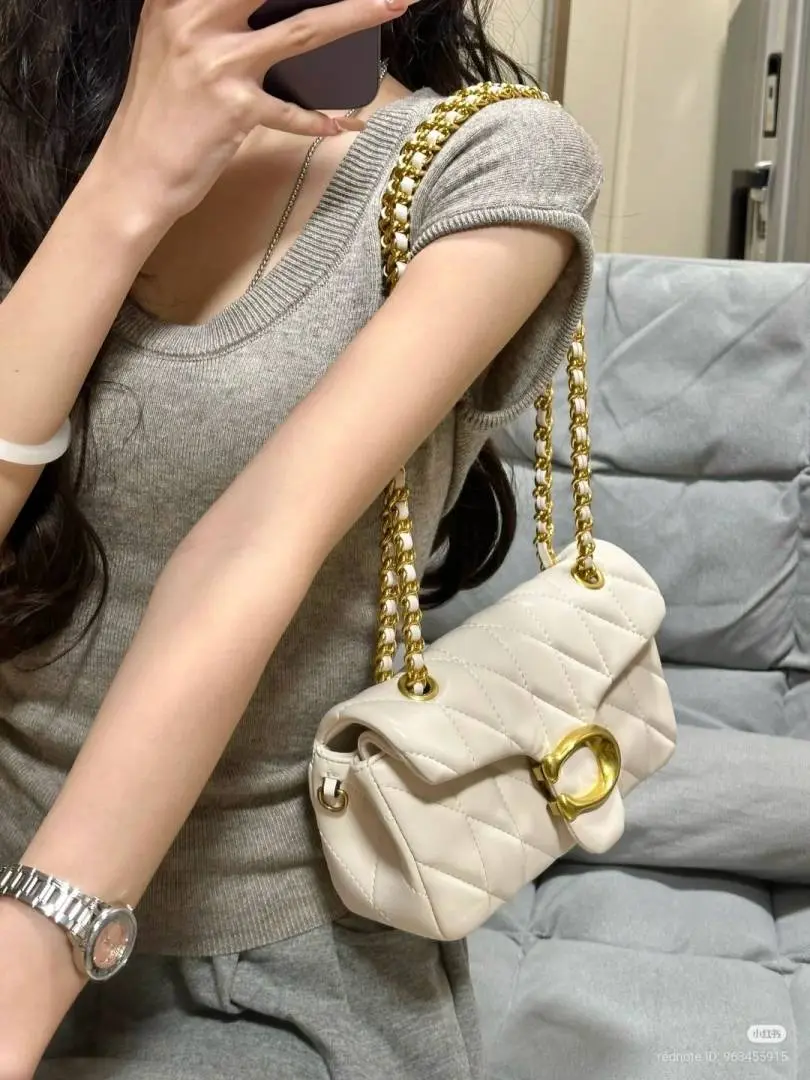 Coach Tabby 20 Quilted White-gold ShoulderBag With OriginalBox DustCover - Image 6