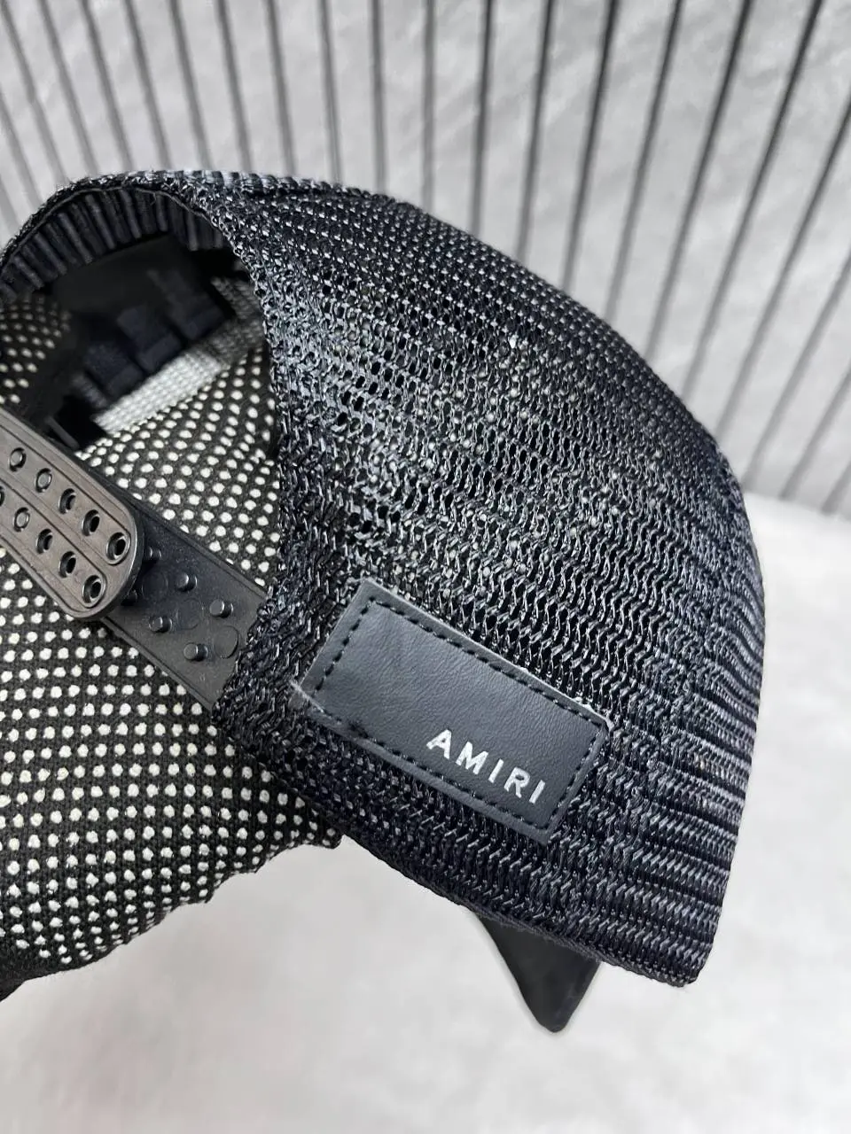 Amiri All Black Front Logo Premium Unisex Trucker Hat With Safety Box - Image 3