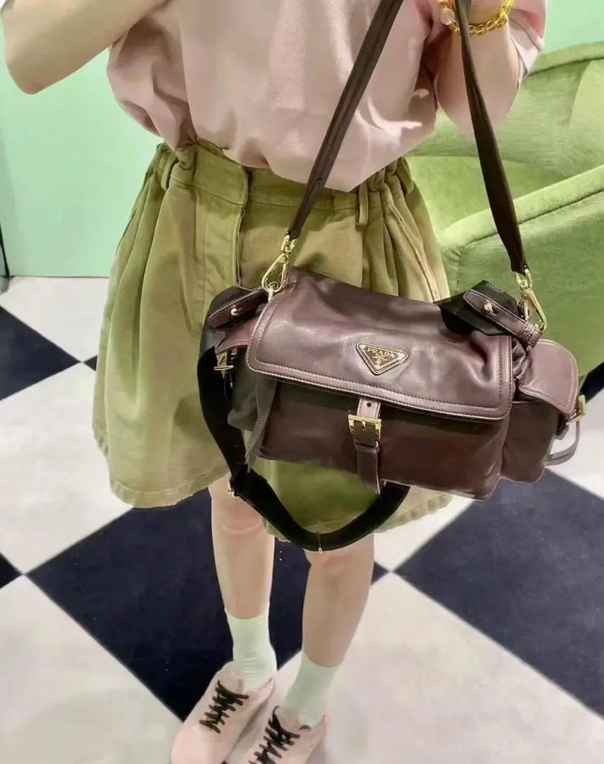 Prada CB Wine Explore Leather Shoulder Bag With Original DustCover & CarryBag - Image 7
