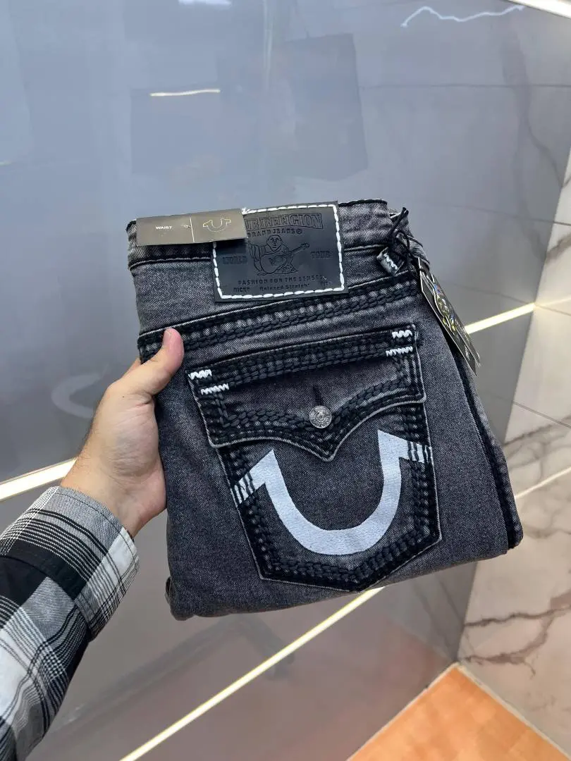 True Religio n Premium Imported Stretchable Lycra Fabric Boot Cut Back Flap pocket Design Denim with Brand Box and Carry Bag 3551 - Image 3