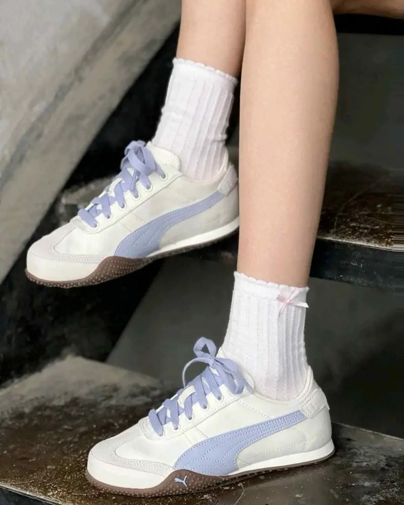 Puma Bella UT Canvas White Blue For Girls - Image 3