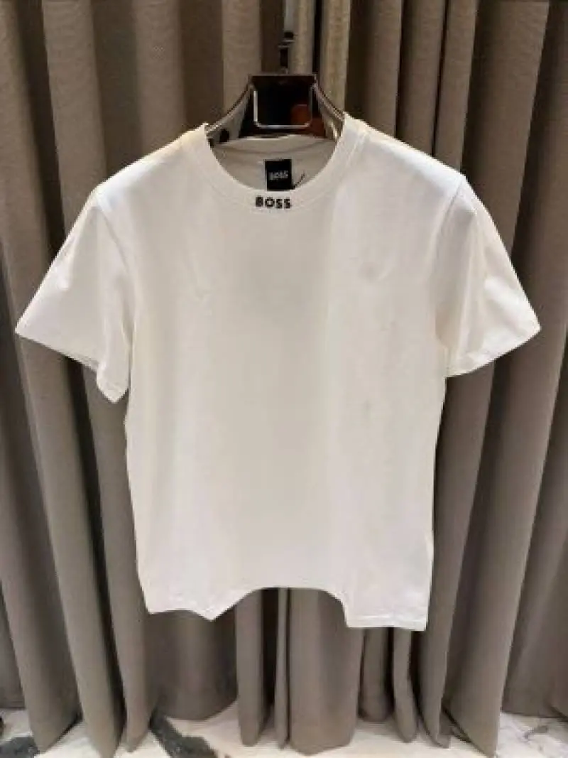 Boss Chinese Collar Round Neck T-shirt White - Image 2