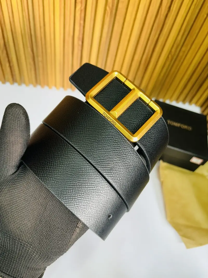 09 TOM FORR GOLDEN PREMIUM QUALITY REVERSIBLE BELT WITH BOX