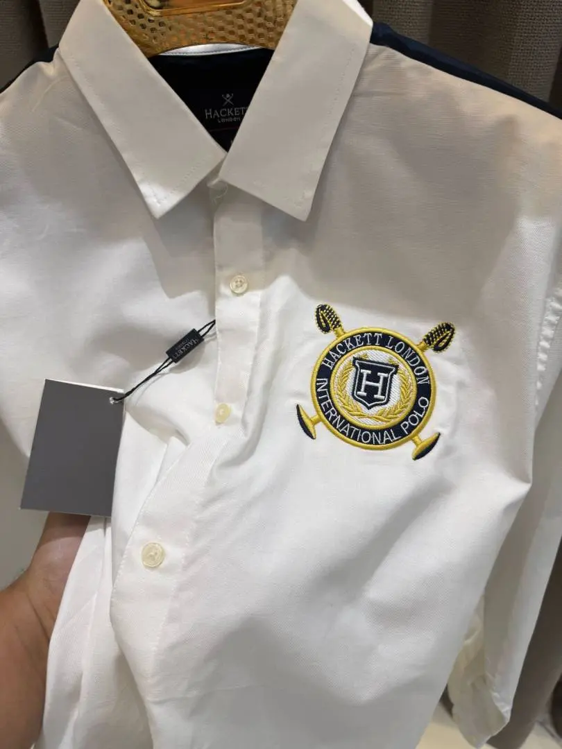Hackett Chest Logo Full Sleeves Shirt White - Image 3