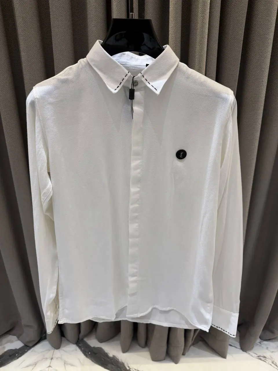 YSL White Premium imp Linen Shirt - Image 2